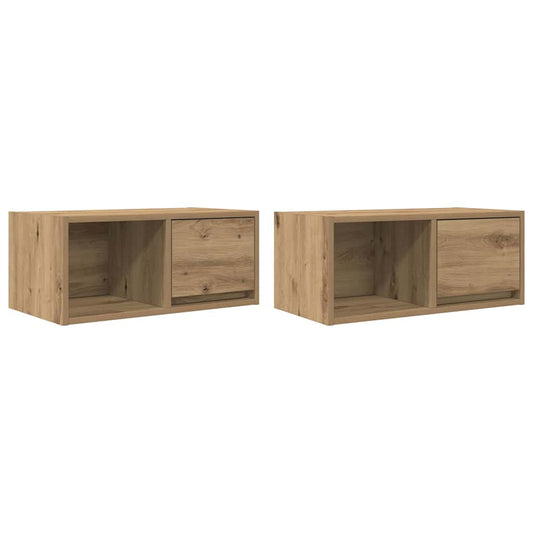 TV Cabinets 2 pcs Artisan Oak 60x31x25,5 cm Engineered Wood