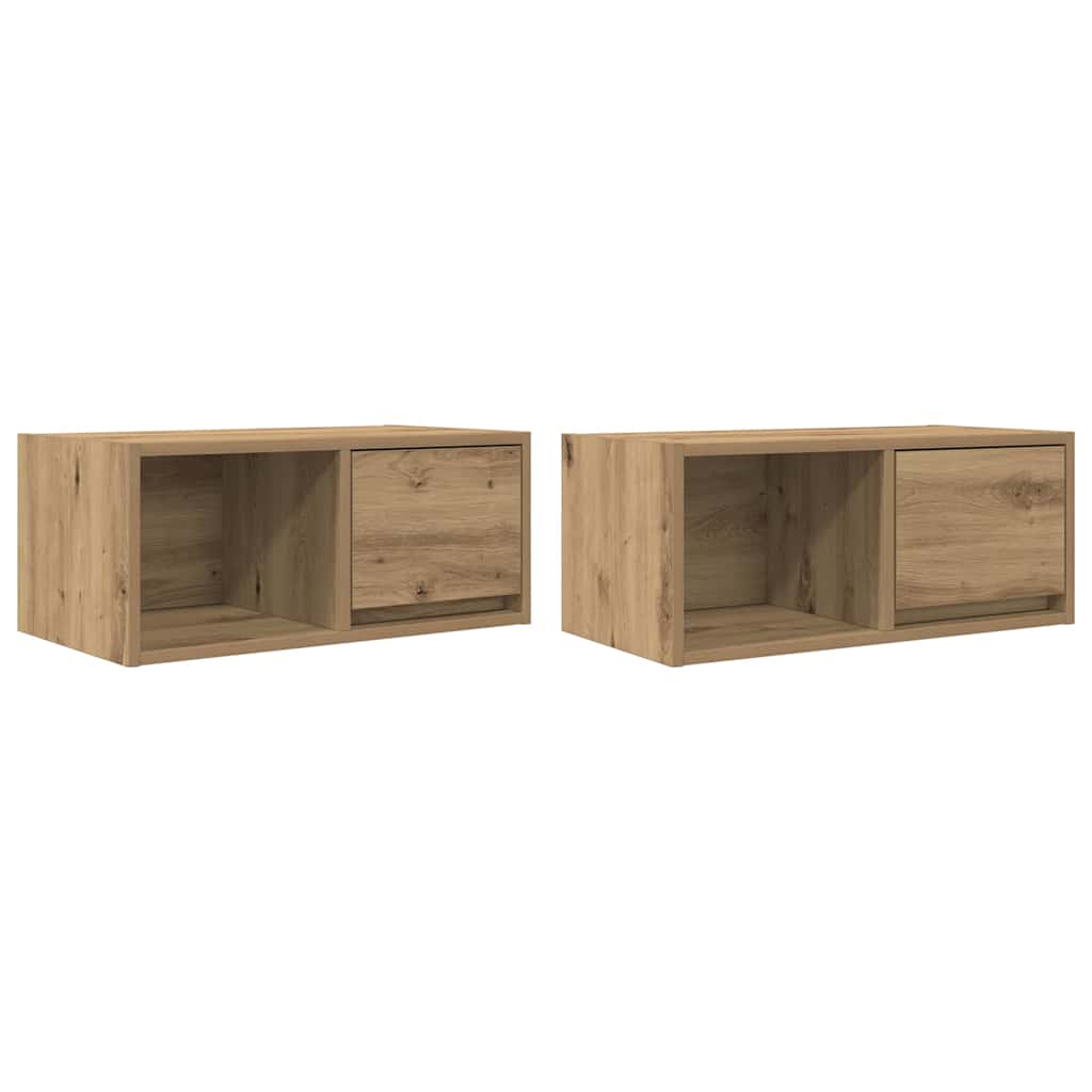 TV Cabinets 2 pcs Artisan Oak 60x31x25,5 cm Engineered Wood