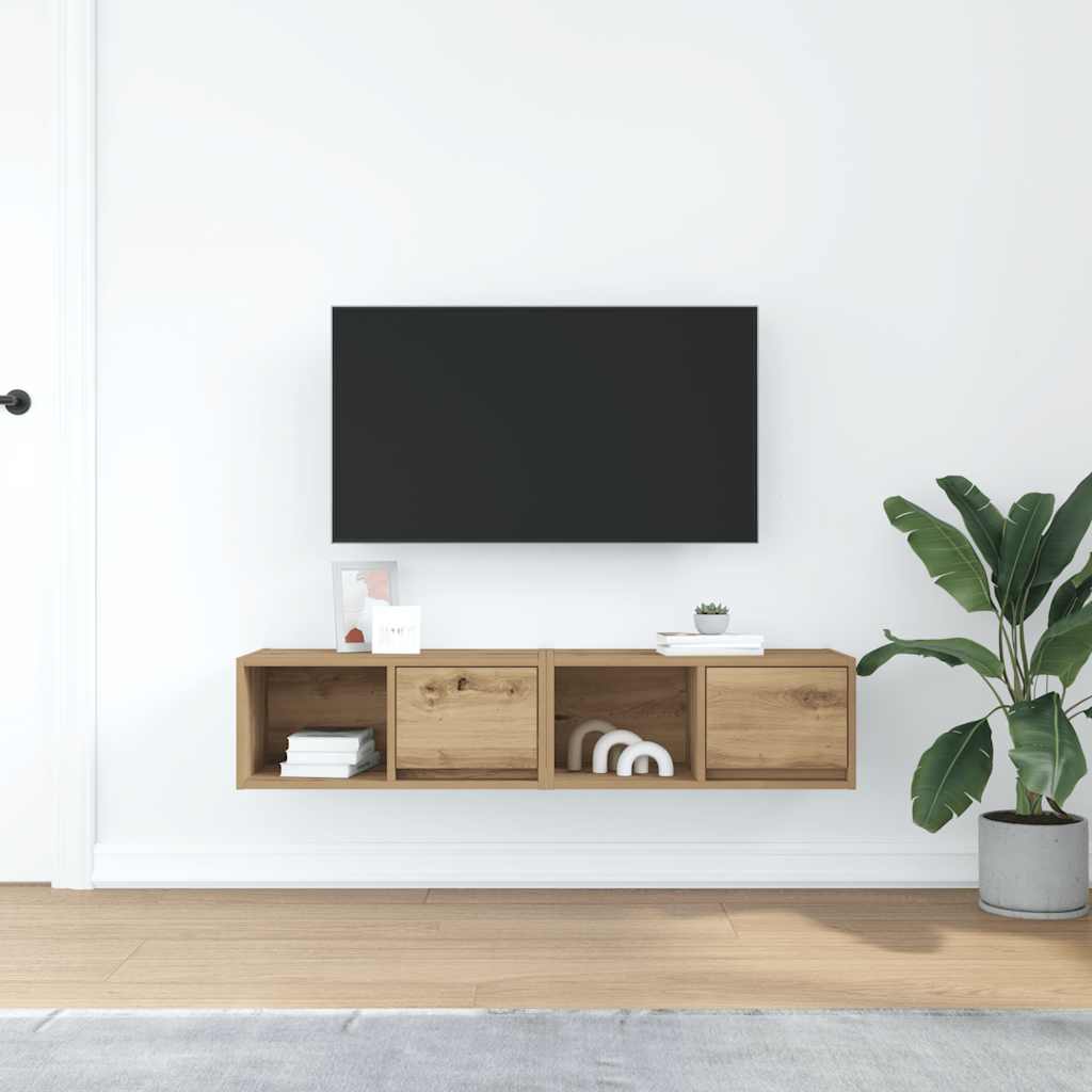 TV Cabinets 2 pcs Artisan Oak 60x31x25,5 cm Engineered Wood