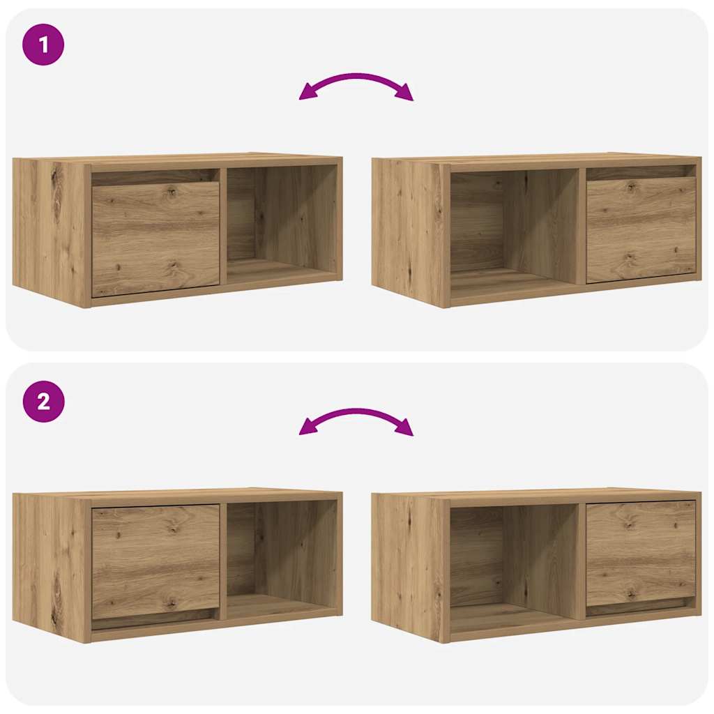 TV Cabinets 2 pcs Artisan Oak 60x31x25,5 cm Engineered Wood