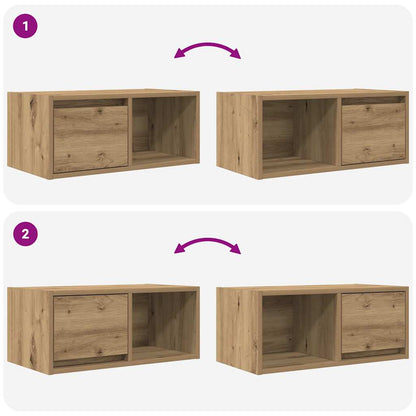 TV Cabinets 2 pcs Artisan Oak 60x31x25,5 cm Engineered Wood