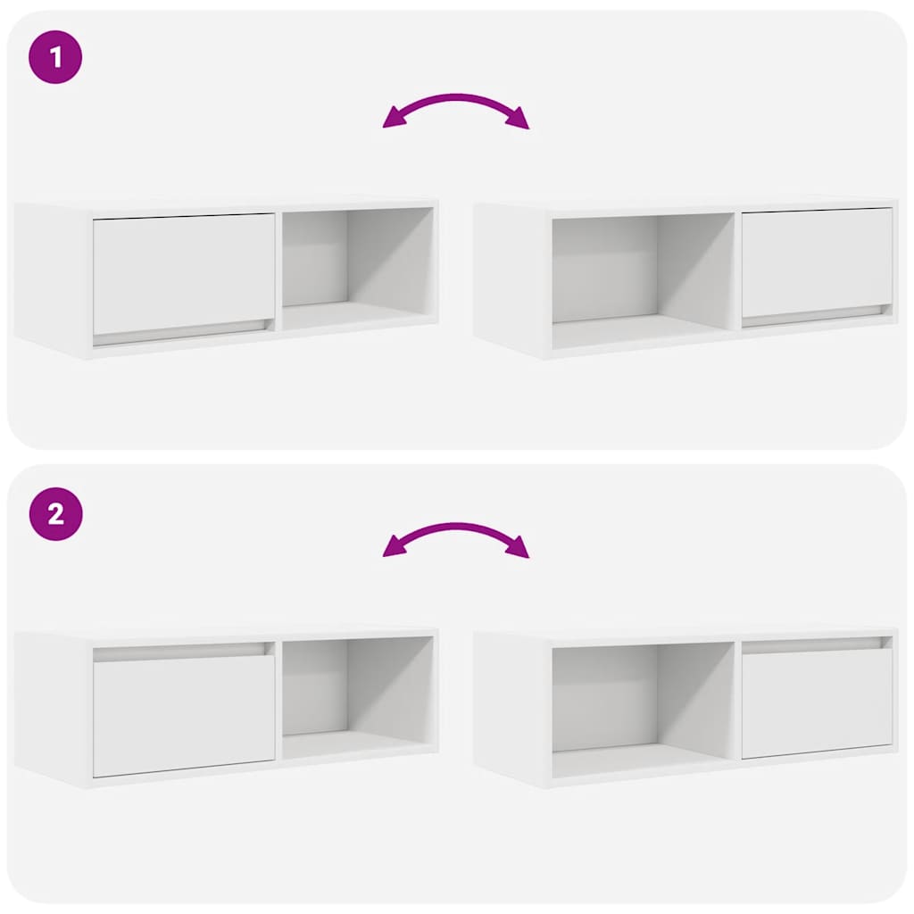 TV Cabinet White 80x31x25,5 cm Engineered Wood