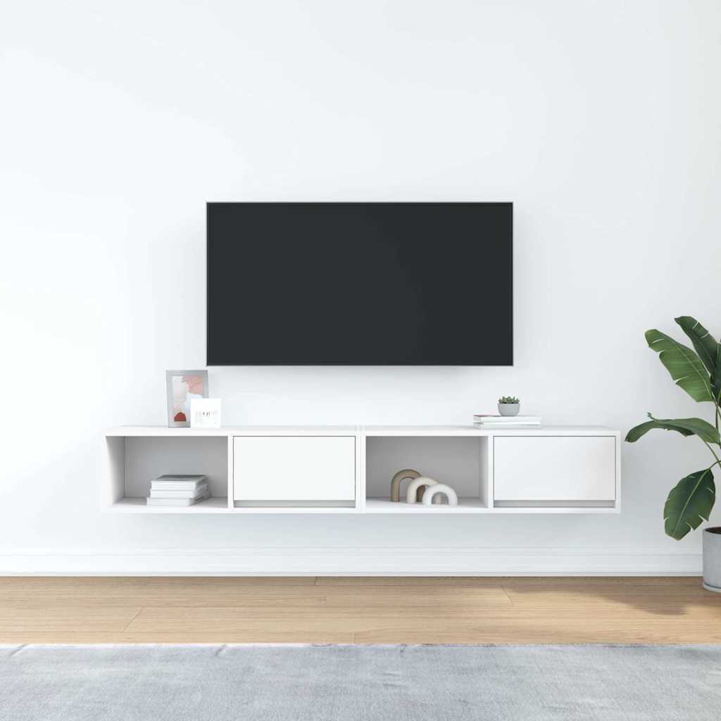 TV Cabinets 2 pcs White 80x31x25,5 cm Engineered Wood