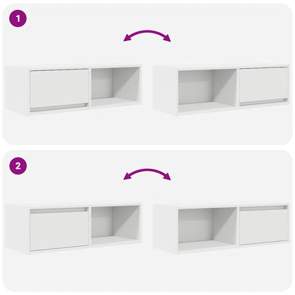 TV Cabinets 2 pcs White 80x31x25,5 cm Engineered Wood