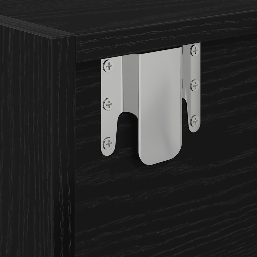 TV Cabinets 2 pcs Black Oak 80x31x25,5 cm Engineered Wood
