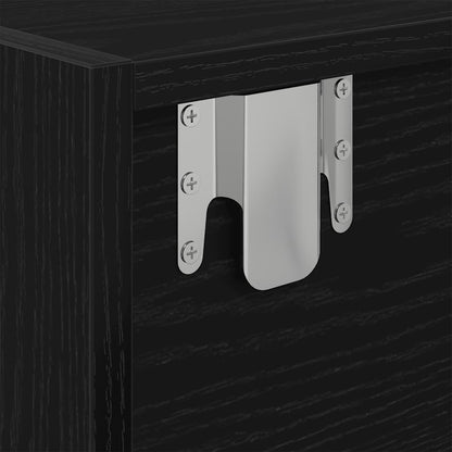 TV Cabinets 2 pcs Black Oak 80x31x25,5 cm Engineered Wood