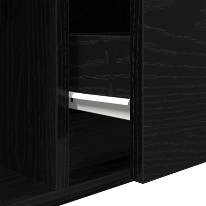 TV Cabinets 2 pcs Black Oak 80x31x25,5 cm Engineered Wood