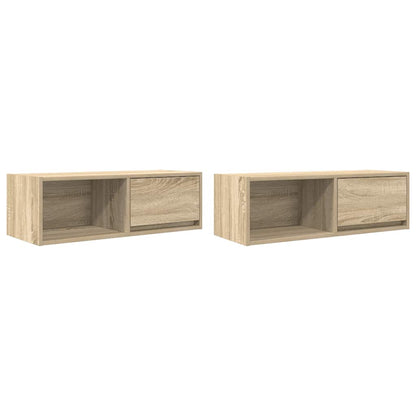 TV Cabinets 2 pcs Sonoma Oak 80x31x25,5 cm Engineered Wood