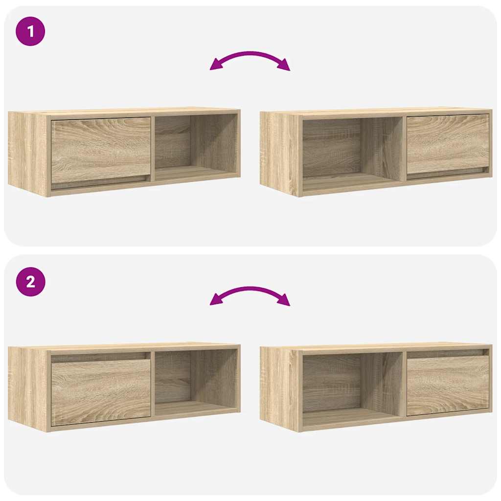 TV Cabinets 2 pcs Sonoma Oak 80x31x25,5 cm Engineered Wood