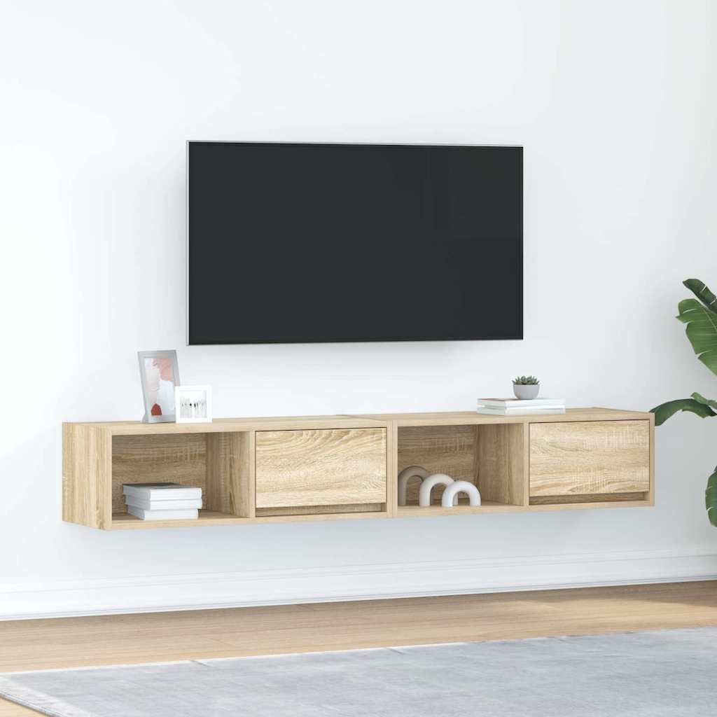 TV Cabinets 2 pcs Sonoma Oak 80x31x25,5 cm Engineered Wood