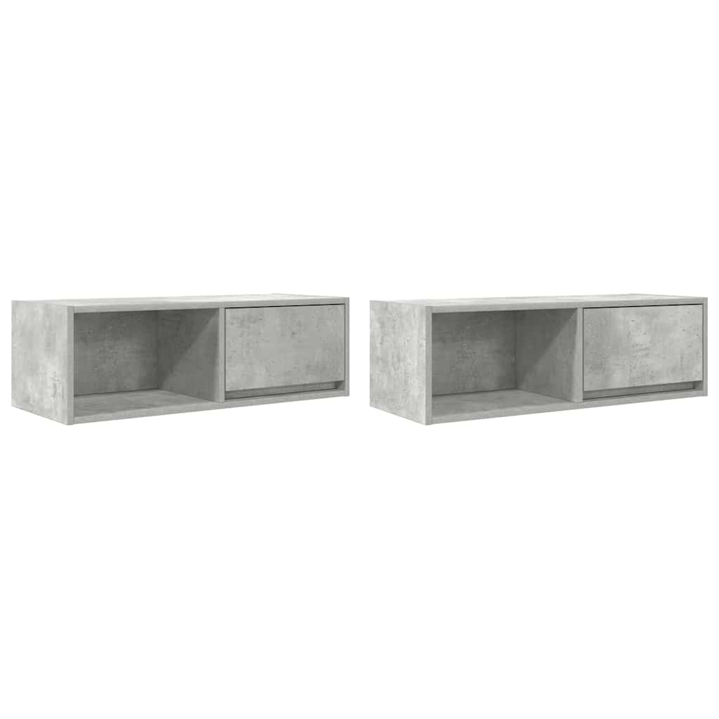TV Cabinets 2 pcs Concrete Grey 80x31x25,5 cm Engineered Wood