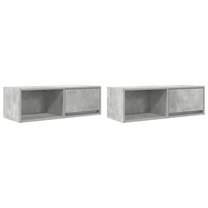 TV Cabinets 2 pcs Concrete Grey 80x31x25,5 cm Engineered Wood