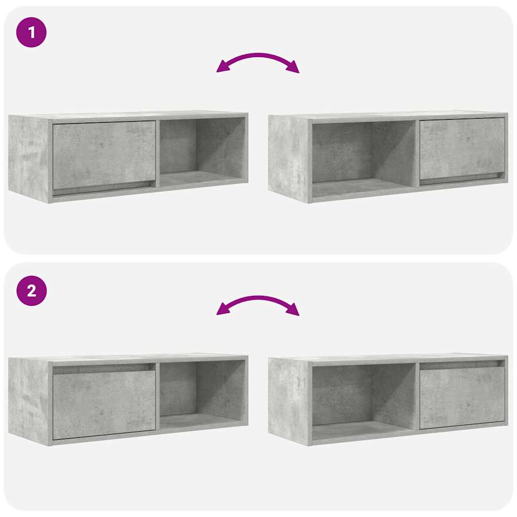 TV Cabinets 2 pcs Concrete Grey 80x31x25,5 cm Engineered Wood