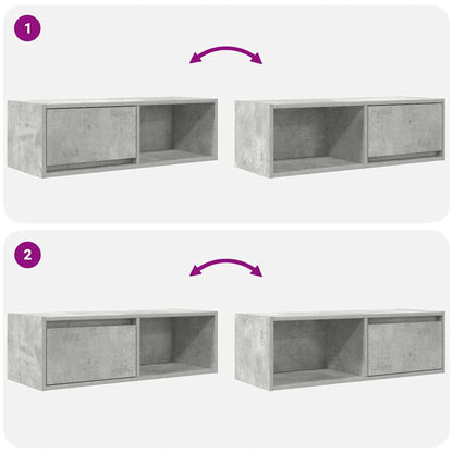 TV Cabinets 2 pcs Concrete Grey 80x31x25,5 cm Engineered Wood