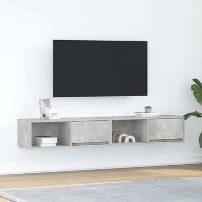 TV Cabinets 2 pcs Concrete Grey 80x31x25,5 cm Engineered Wood