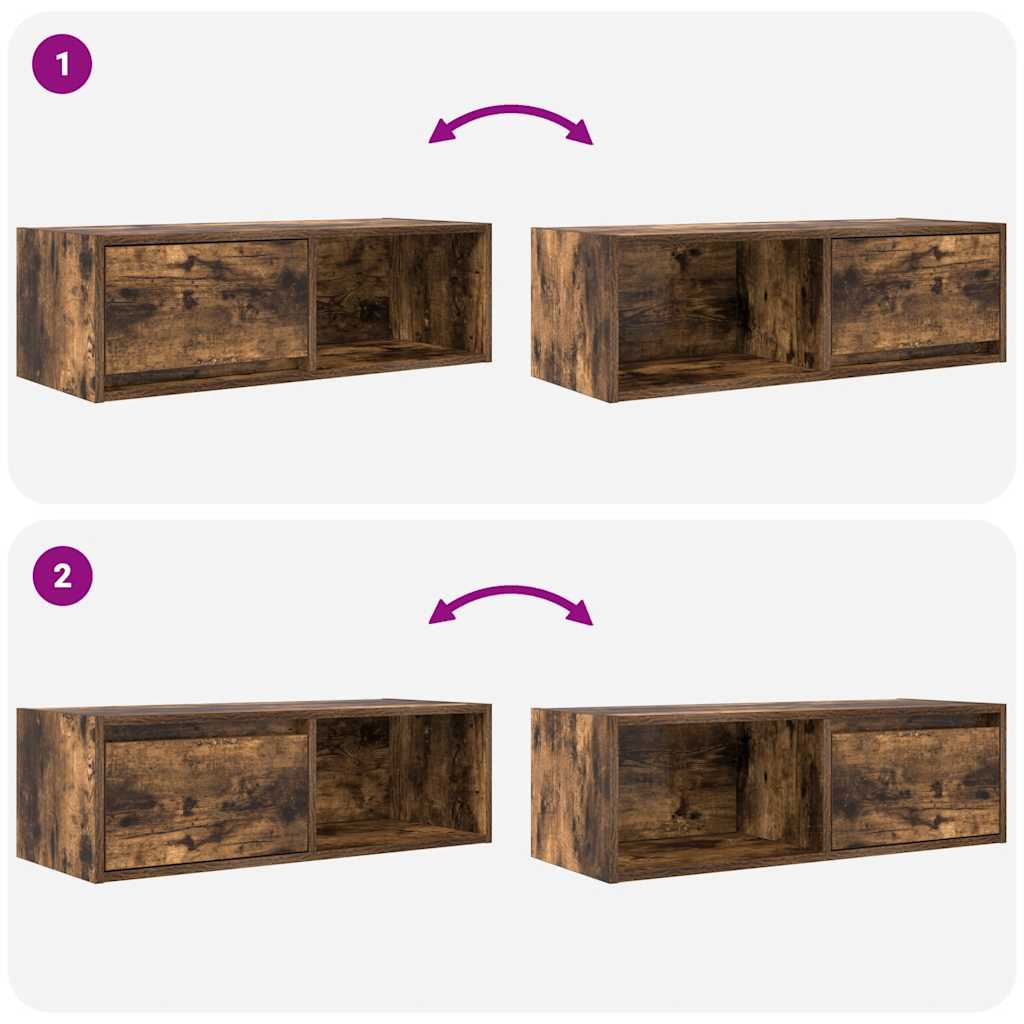 TV Cabinets 2 pcs Smoked Oak 80x31x25,5 cm Engineered Wood