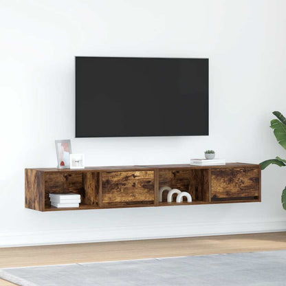 TV Cabinets 2 pcs Smoked Oak 80x31x25,5 cm Engineered Wood