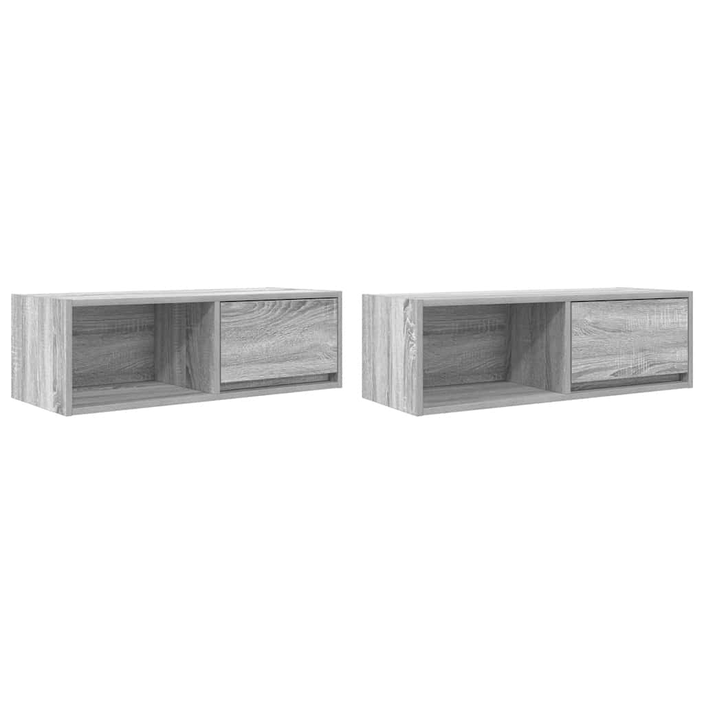 TV Cabinets 2 pcs Grey Sonoma 80x31x25,5 cm Engineered Wood