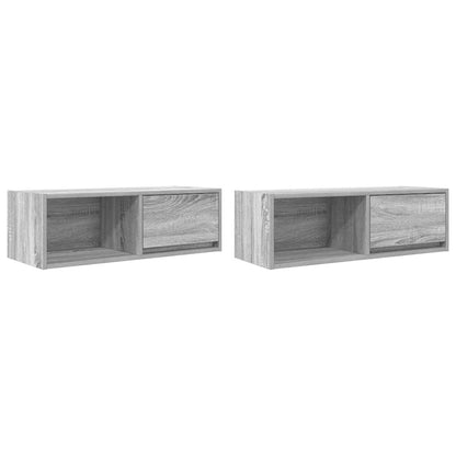 TV Cabinets 2 pcs Grey Sonoma 80x31x25,5 cm Engineered Wood