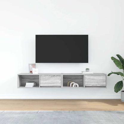 TV Cabinets 2 pcs Grey Sonoma 80x31x25,5 cm Engineered Wood