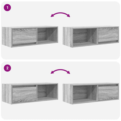 TV Cabinets 2 pcs Grey Sonoma 80x31x25,5 cm Engineered Wood