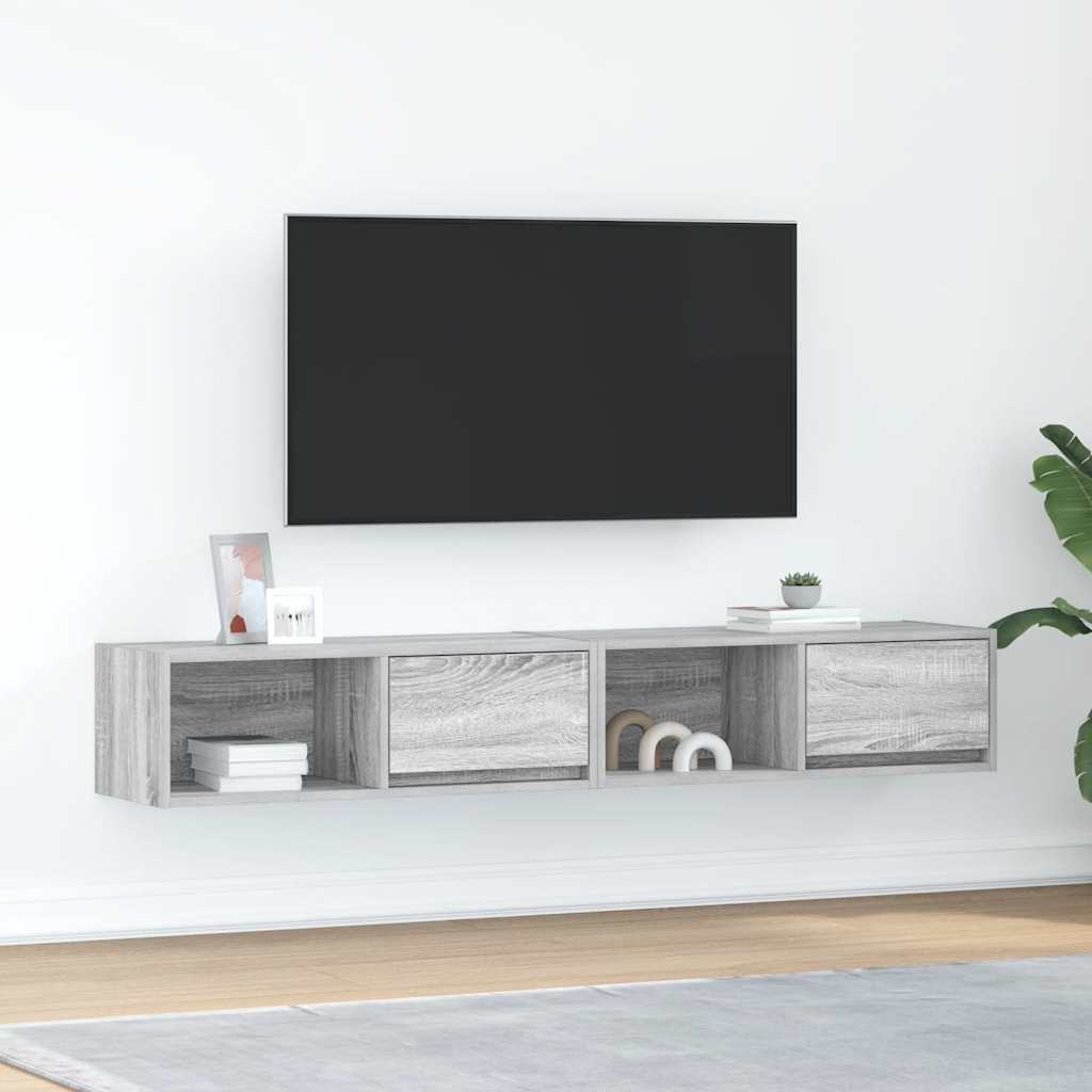 TV Cabinets 2 pcs Grey Sonoma 80x31x25.5 cm Engineered Wood