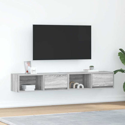 TV Cabinets 2 pcs Grey Sonoma 80x31x25,5 cm Engineered Wood