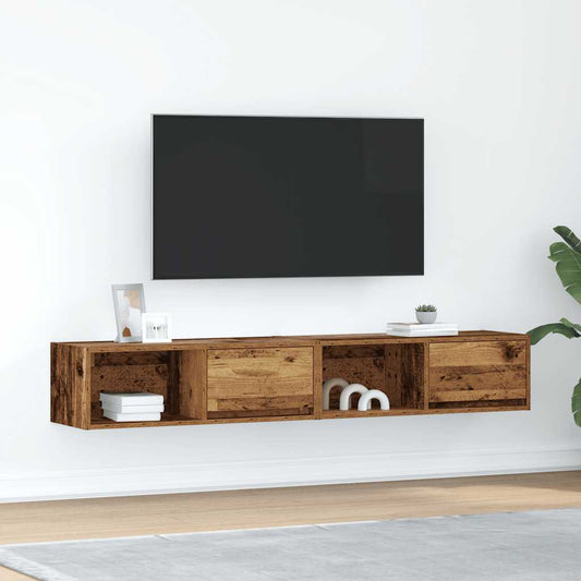 TV Cabinets 2 pcs Old Wood 80x31x25,5 cm Engineered Wood