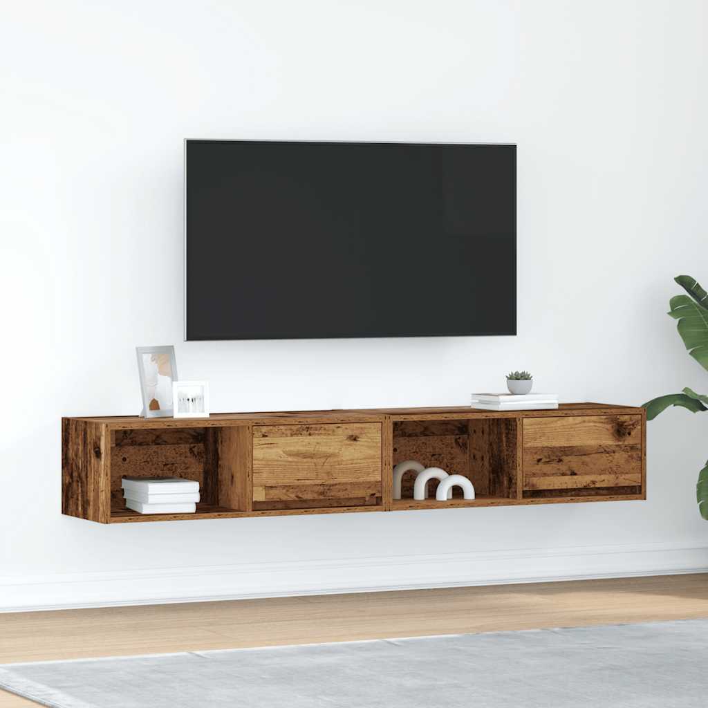 TV Cabinets 2 pcs Old Wood 80x31x25,5 cm Engineered Wood
