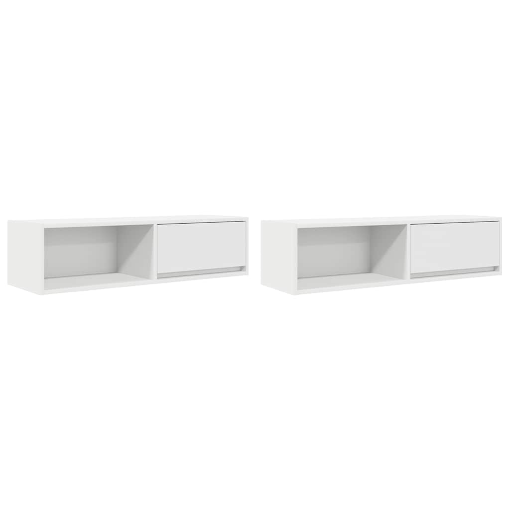 TV Cabinets 2 pcs White 100x31x25,5 cm Engineered Wood