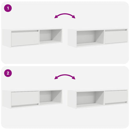 TV Cabinets 2 pcs White 100x31x25,5 cm Engineered Wood