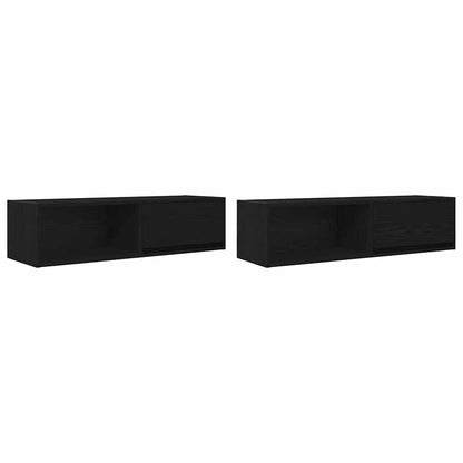 TV Cabinets 2 pcs Black Oak 100x31x25,5 cm Engineered Wood