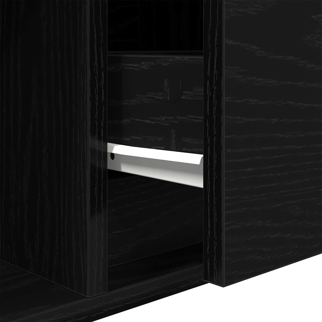 TV Cabinets 2 pcs Black Oak 100x31x25,5 cm Engineered Wood