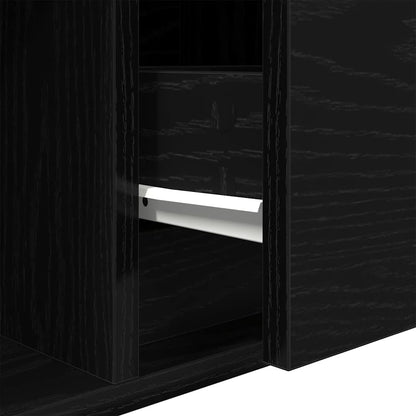 TV Cabinets 2 pcs Black Oak 100x31x25,5 cm Engineered Wood