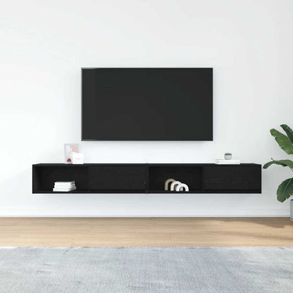 TV Cabinets 2 pcs Black Oak 100x31x25,5 cm Engineered Wood