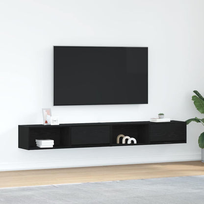 TV Cabinets 2 pcs Black Oak 100x31x25,5 cm Engineered Wood