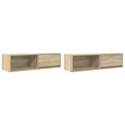 TV Cabinets 2 pcs Sonoma Oak 100x31x25,5 cm Engineered Wood