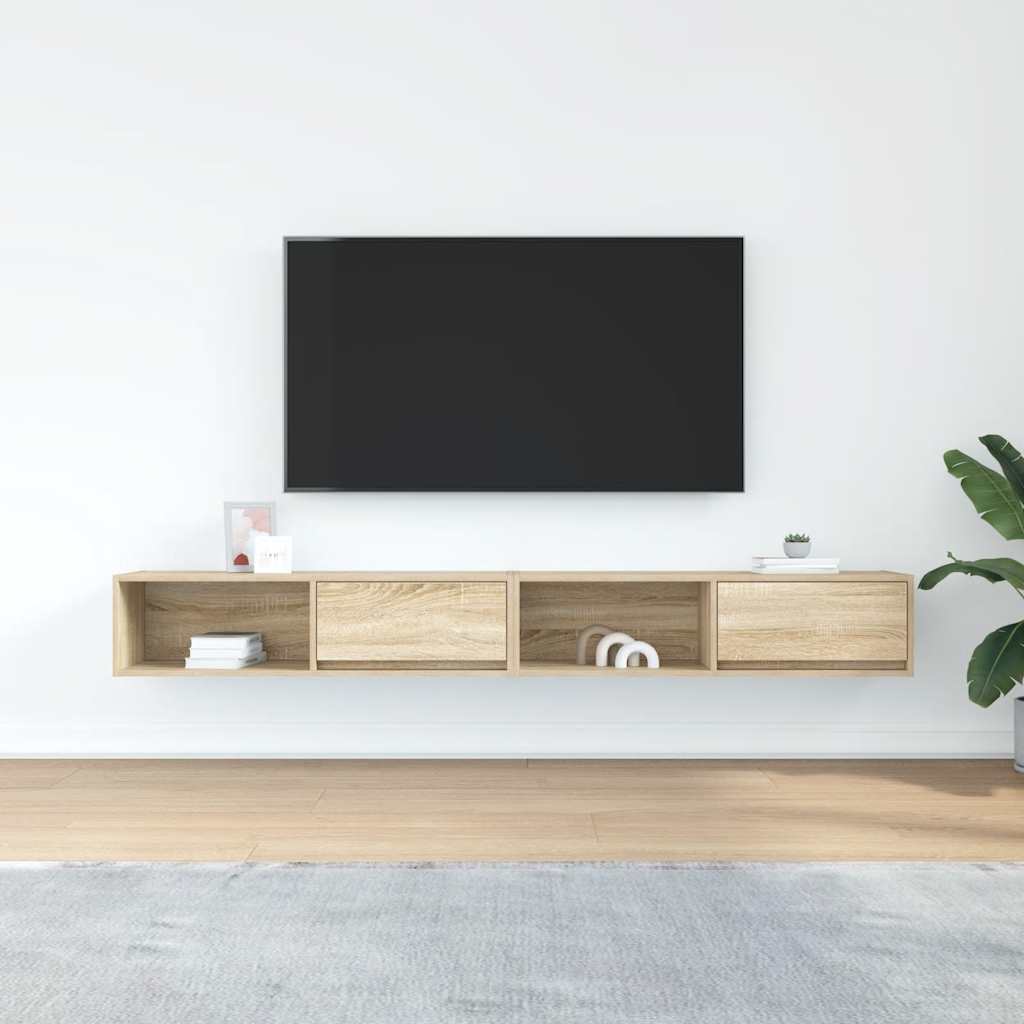 TV Cabinets 2 pcs Sonoma Oak 100x31x25,5 cm Engineered Wood