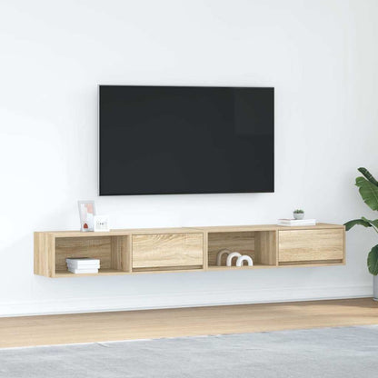 TV Cabinets 2 pcs Sonoma Oak 100x31x25,5 cm Engineered Wood