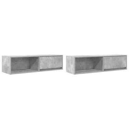 TV Cabinets 2 pcs Concrete Grey 100x31x25,5 cm Engineered Wood