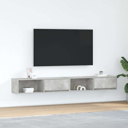 TV Cabinets 2 pcs Concrete Grey 100x31x25,5 cm Engineered Wood