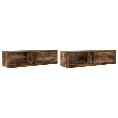 TV Cabinets 2 pcs Smoked Oak 100x31x25,5 cm Engineered Wood