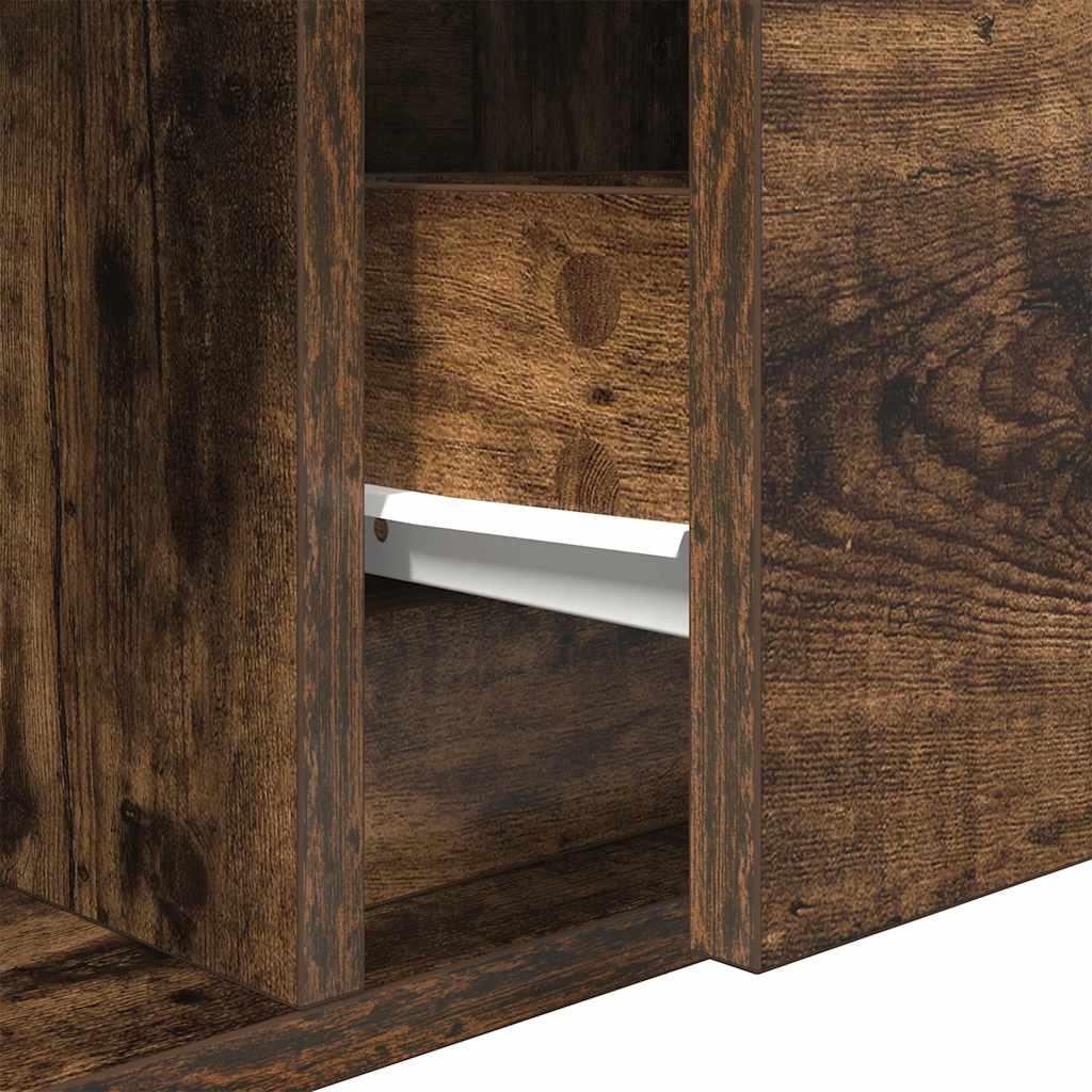 TV Cabinets 2 pcs Smoked Oak 100x31x25,5 cm Engineered Wood