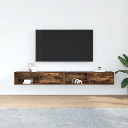 TV Cabinets 2 pcs Smoked Oak 100x31x25,5 cm Engineered Wood