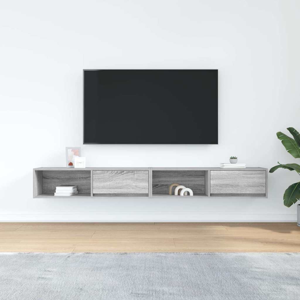 TV Cabinets 2 pcs Grey Sonoma 100x31x25.5 cm Engineered Wood