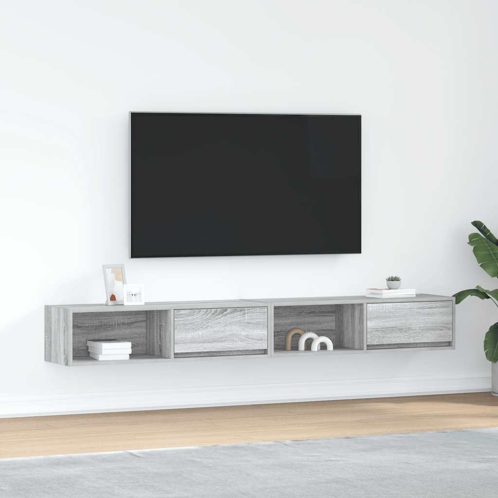 TV Cabinets 2 pcs Grey Sonoma 100x31x25,5 cm Engineered Wood