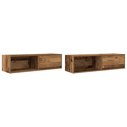 TV Cabinets 2 pcs Old Wood 100x31x25,5 cm Engineered Wood