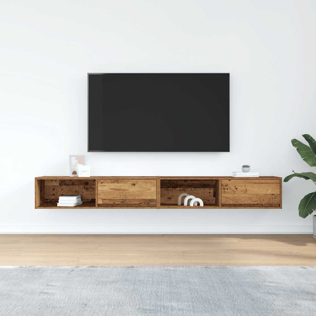 TV Cabinets 2 pcs Old Wood 100x31x25,5 cm Engineered Wood