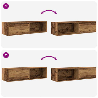 TV Cabinets 2 pcs Old Wood 100x31x25,5 cm Engineered Wood