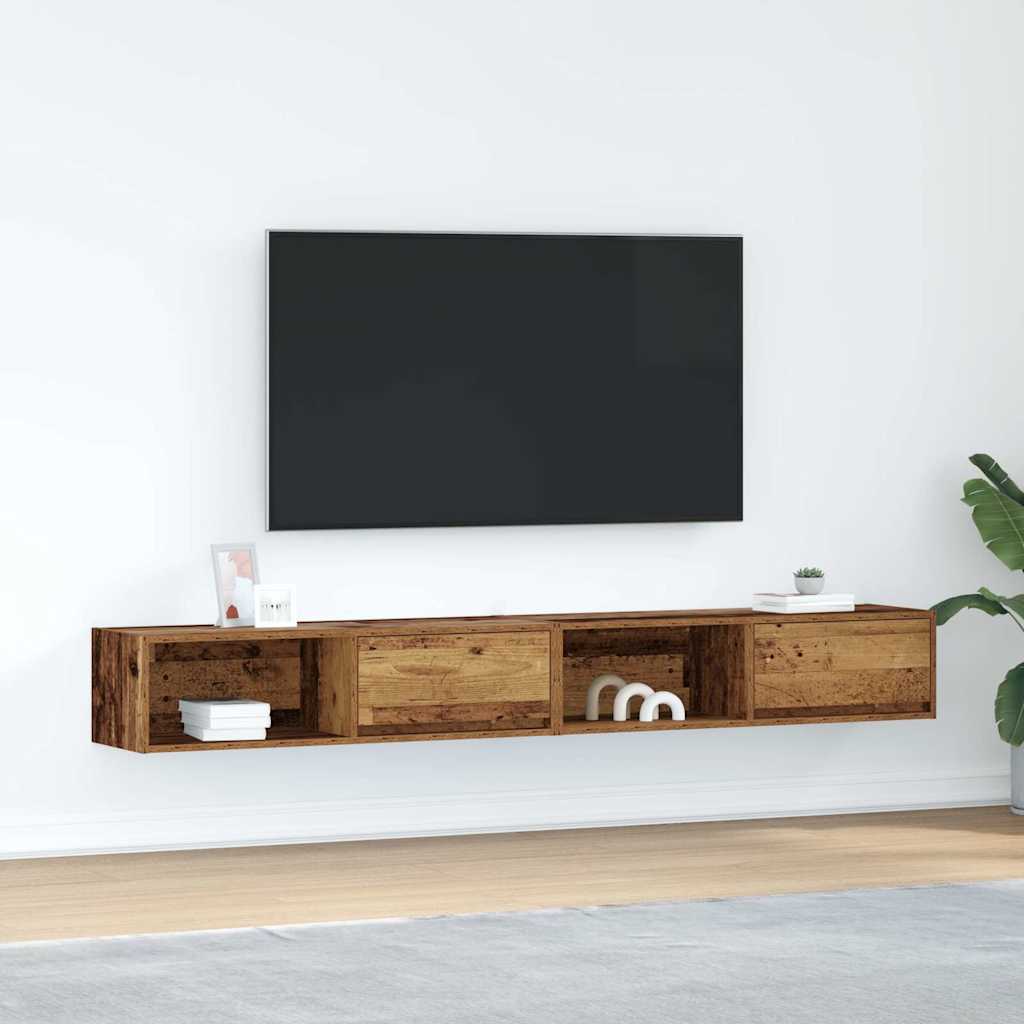 TV Cabinets 2 pcs Old Wood 100x31x25,5 cm Engineered Wood